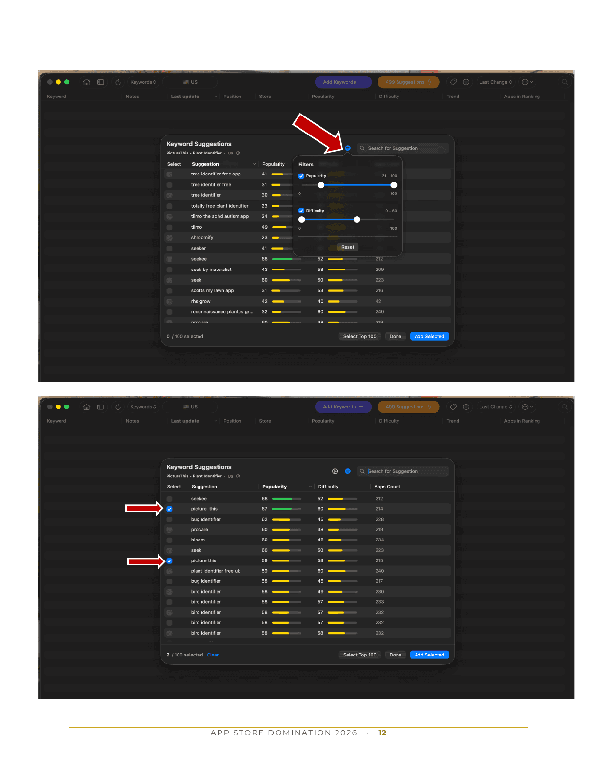 Playbook page explaining App Store keyword research