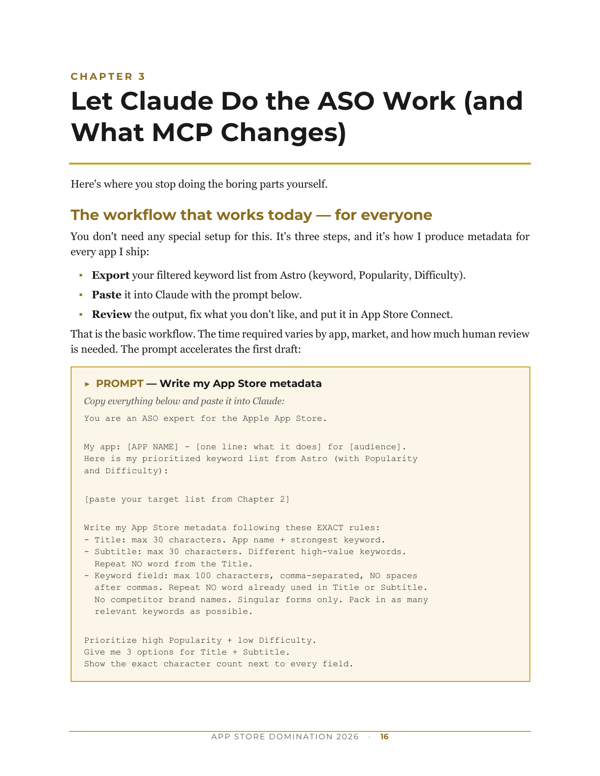 Playbook page showing an AI-assisted metadata workflow